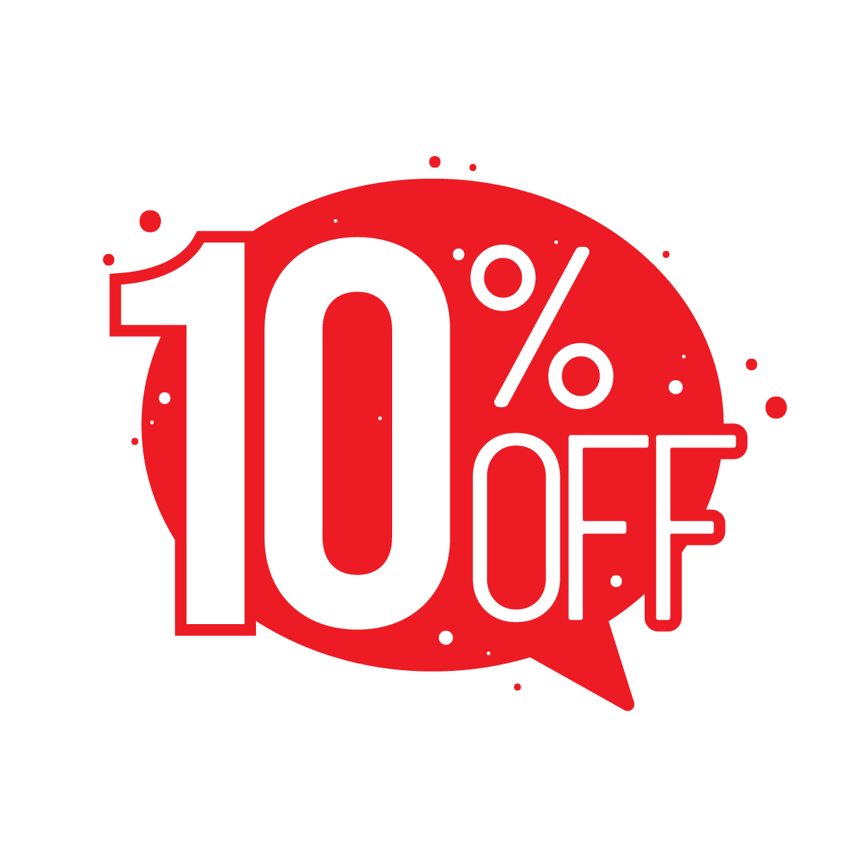 10 percent off sign